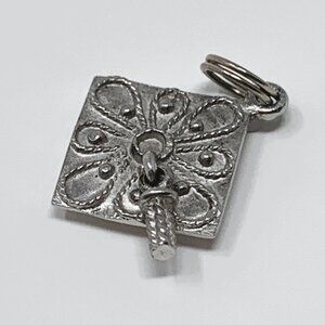 Graduation Cap Sterling Silver Charm Pendant
